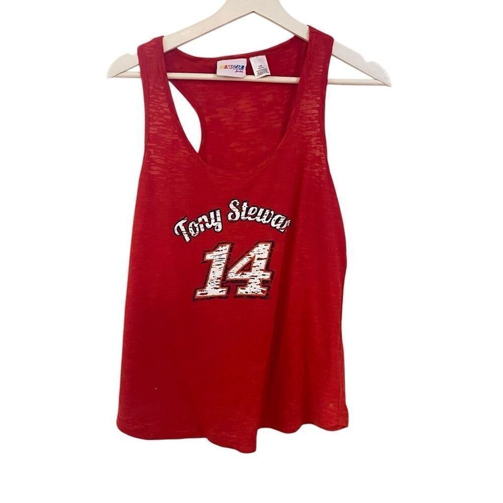 Nascar For Her Red Razor Back Tank Tony Stewart Large #14